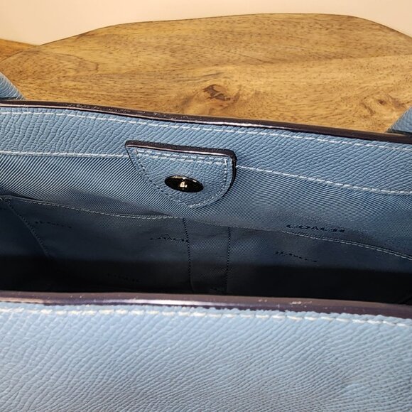 Coach Large Blue Bailey Carryall Shoulder Tote Bag EUC - Picture 10 of 16